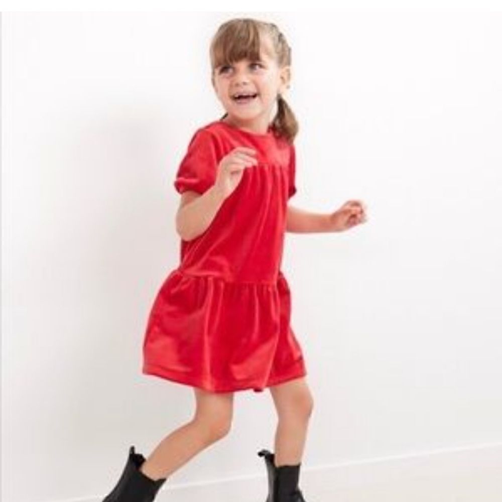 Hanna Andersson Red Velour Twirl Dress